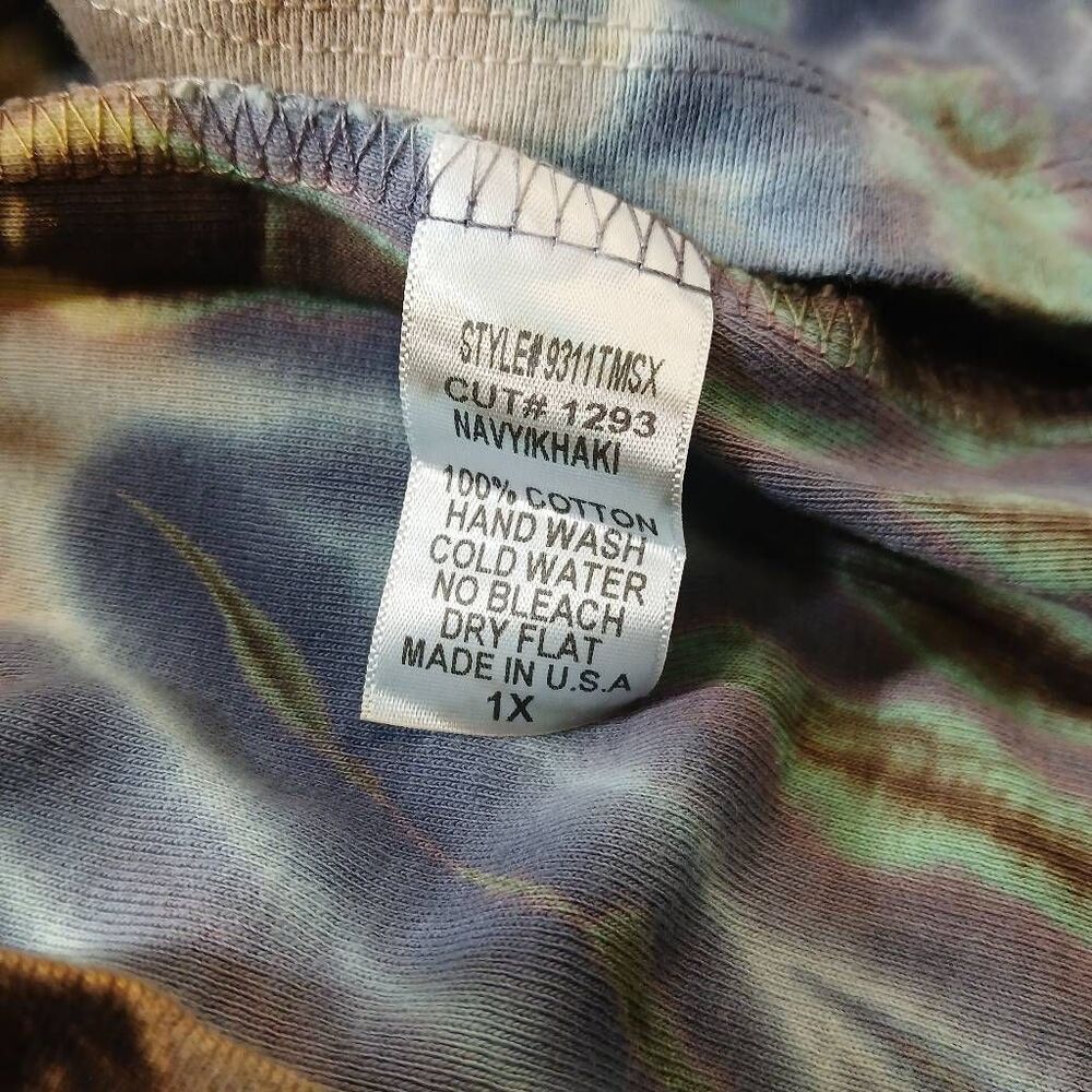 Tryst usa womens xl hippie tie dye blouse earthtone brown cotton shirt - Picture 7 of 8